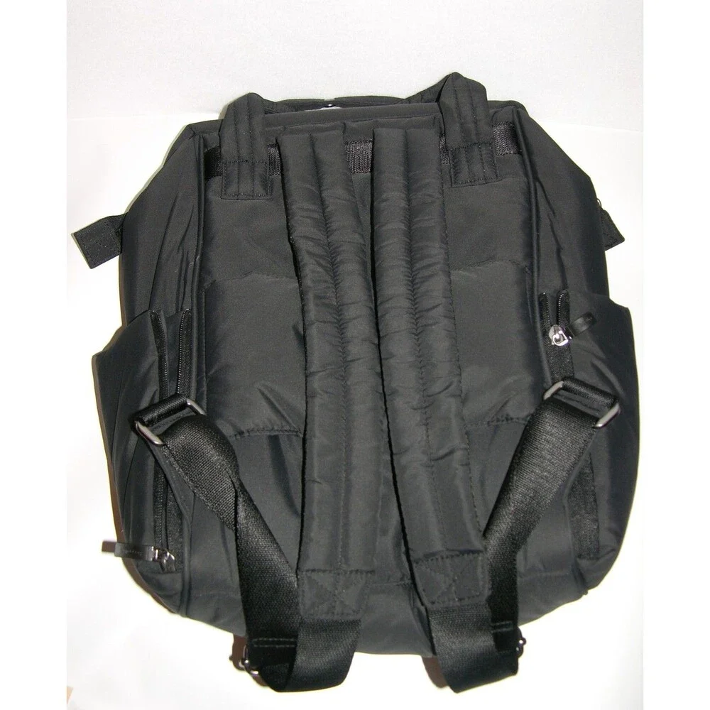 Baggallini Black Nylon Backpack Travel Bag RFID Laptop Sleeve Luggage Sleeve